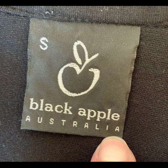 Vintage Black Apple Made Australia Zip Front Top - Picture 4 of 5